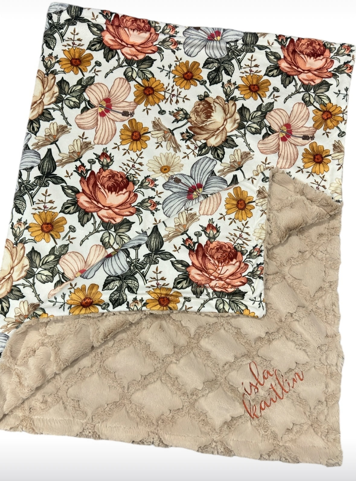 Vintage Floral Roses Blue