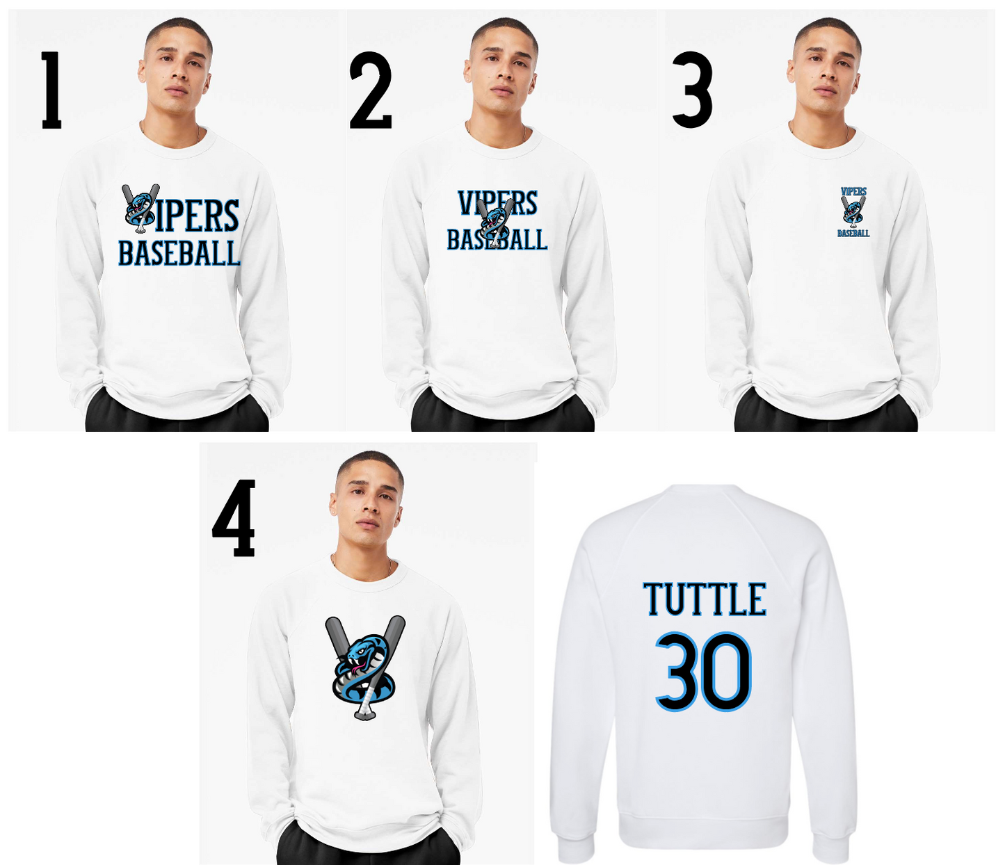 BELLA + CANVAS - Sponge Fleece Raglan Crewneck Sweatshirt - White