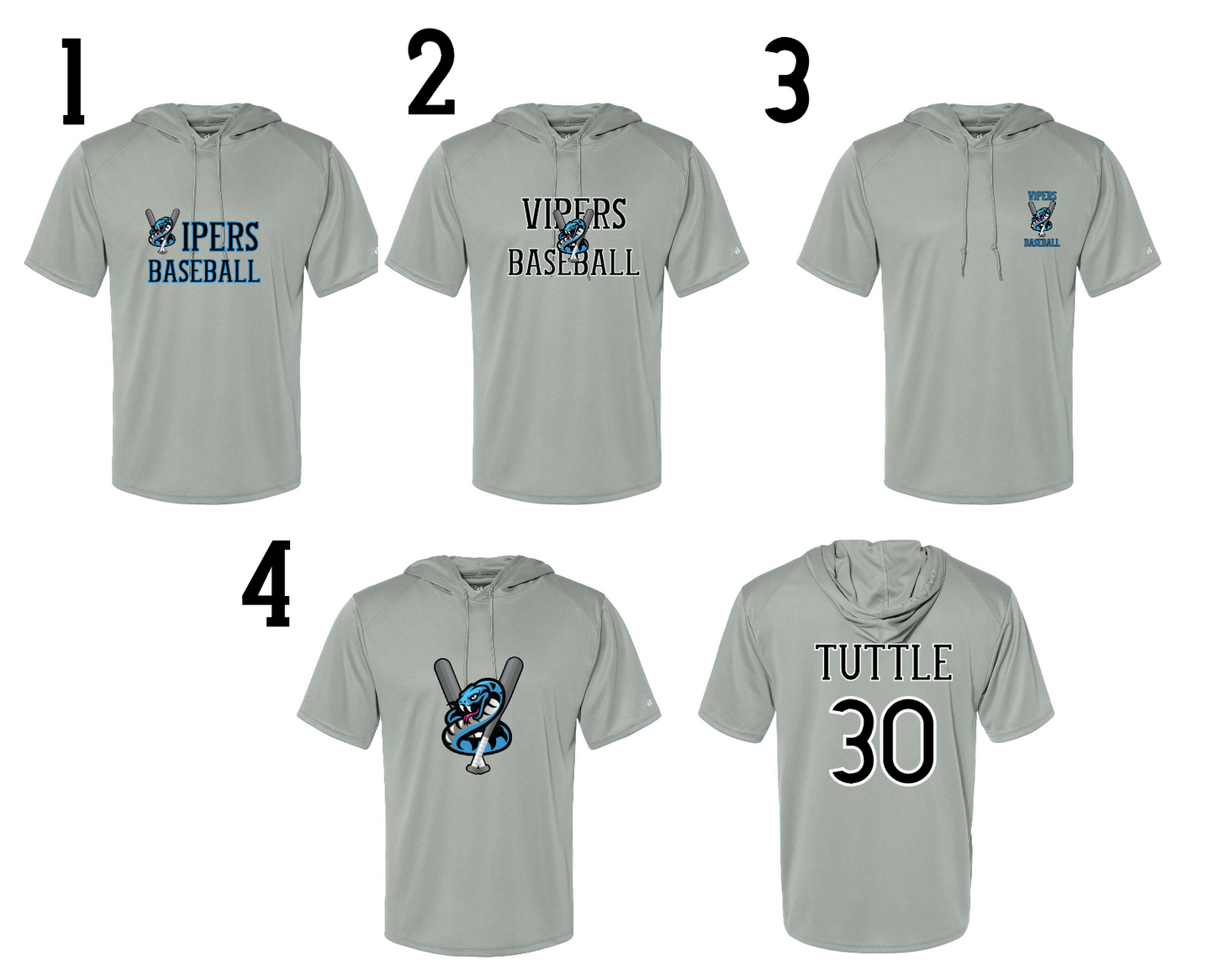 Badger - B-Core Hooded T-Shirt Silver