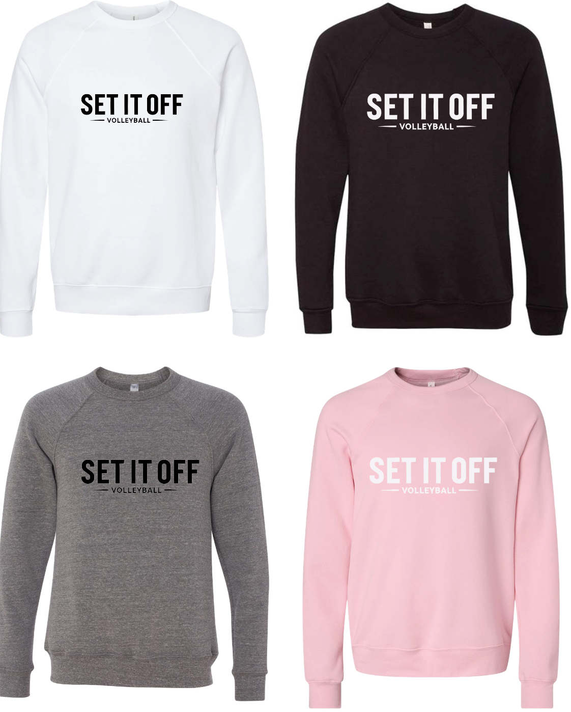 BELLA + CANVAS - Sponge Fleece Raglan Crewneck Sweatshirt- Set It Off