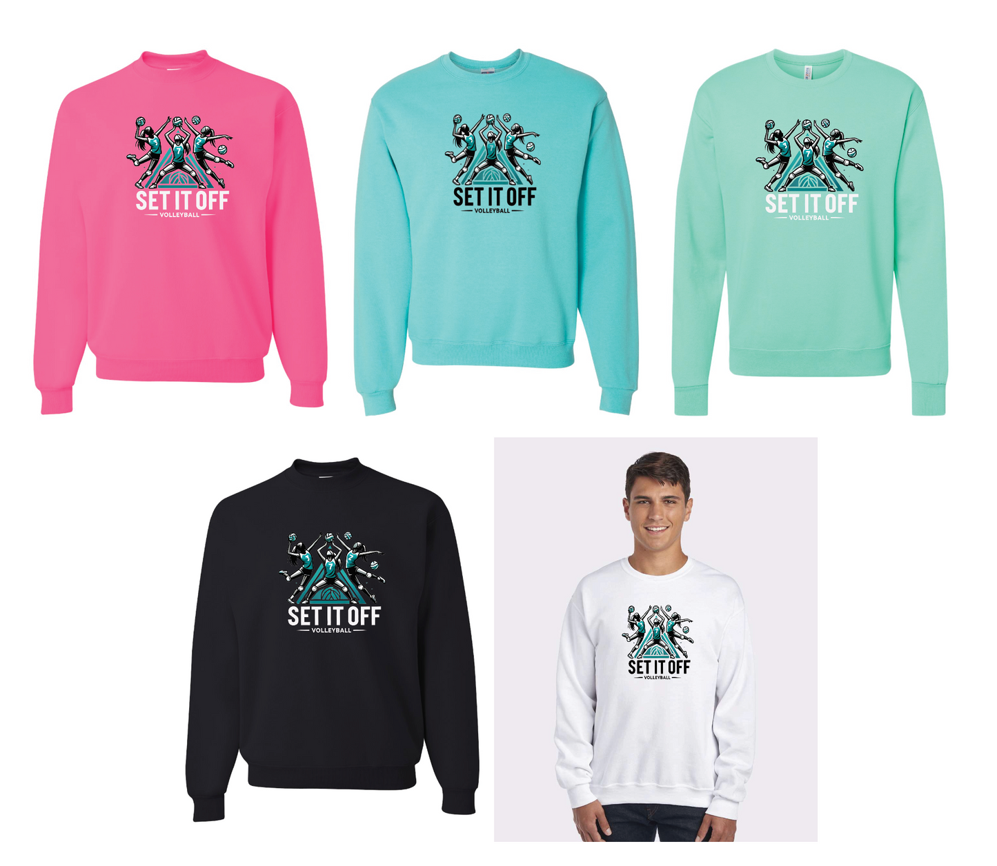 JERZEES Unisex NuBlend® Crewneck Sweatshirt- Set It Off Full Logo