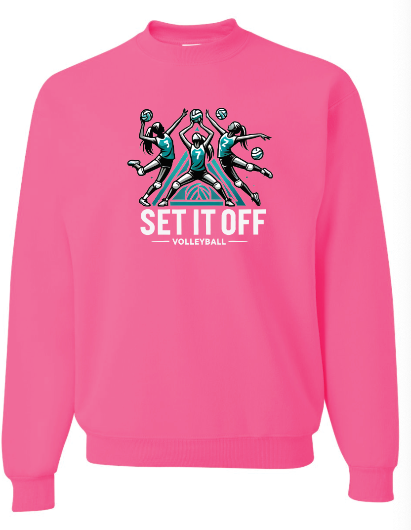 JERZEES Unisex NuBlend® Crewneck Sweatshirt- Set It Off Full Logo
