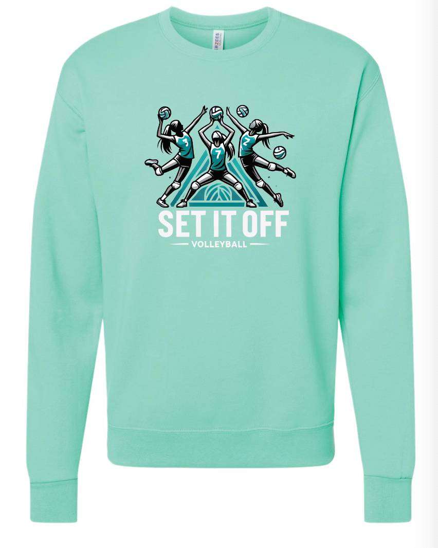 JERZEES Unisex NuBlend® Crewneck Sweatshirt- Set It Off Full Logo