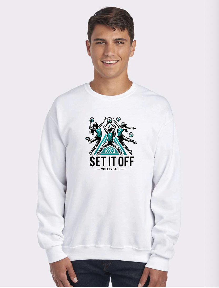 JERZEES Unisex NuBlend® Crewneck Sweatshirt- Set It Off Full Logo