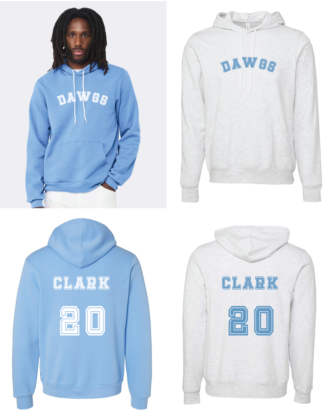 Bella Canvas Unisex Sponge Fleece Hoodie Sweatshirt- DAWGS