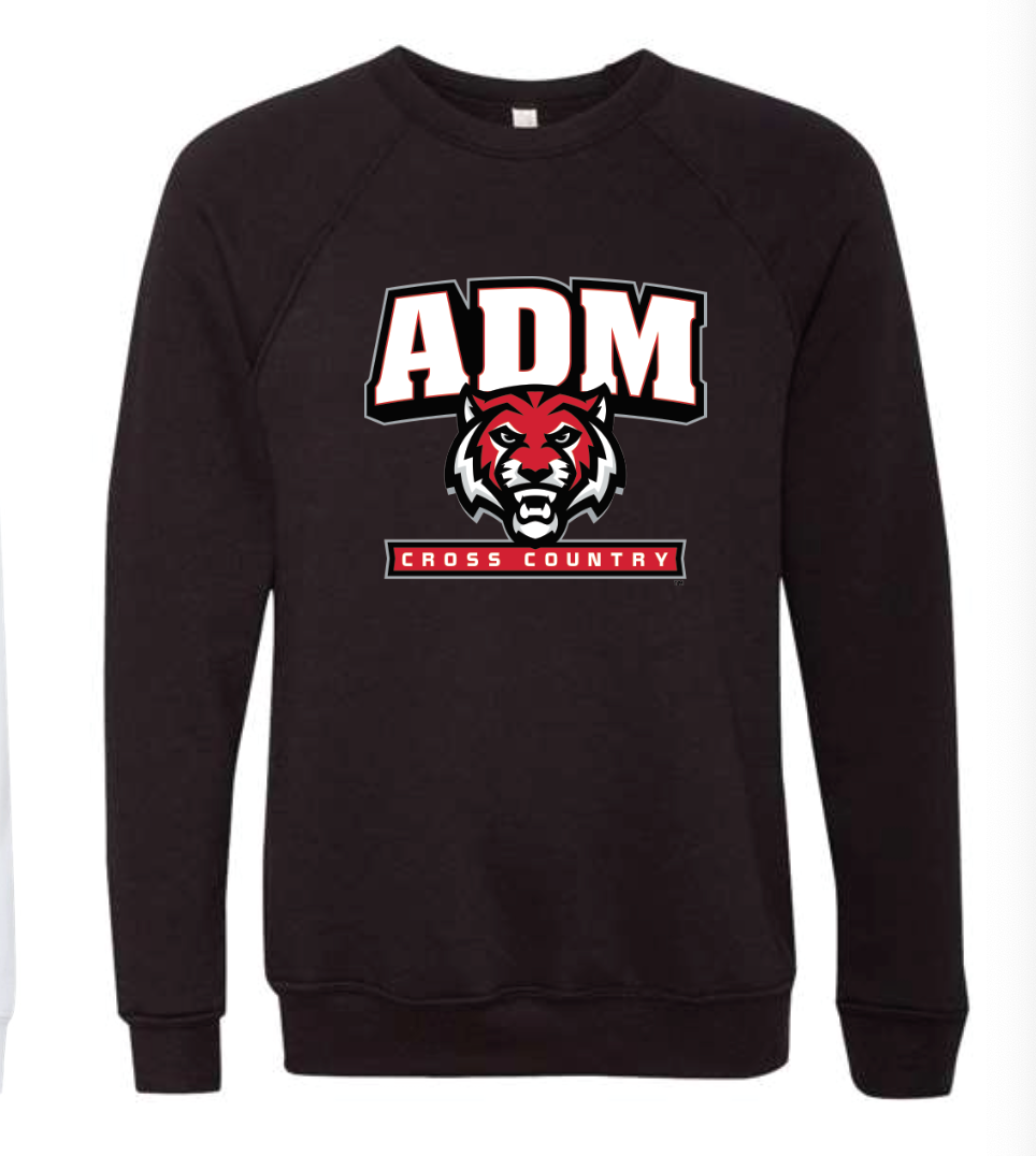 BELLA + CANVAS - Sponge Fleece Raglan Crewneck Sweatshirt- ADM Cross Country