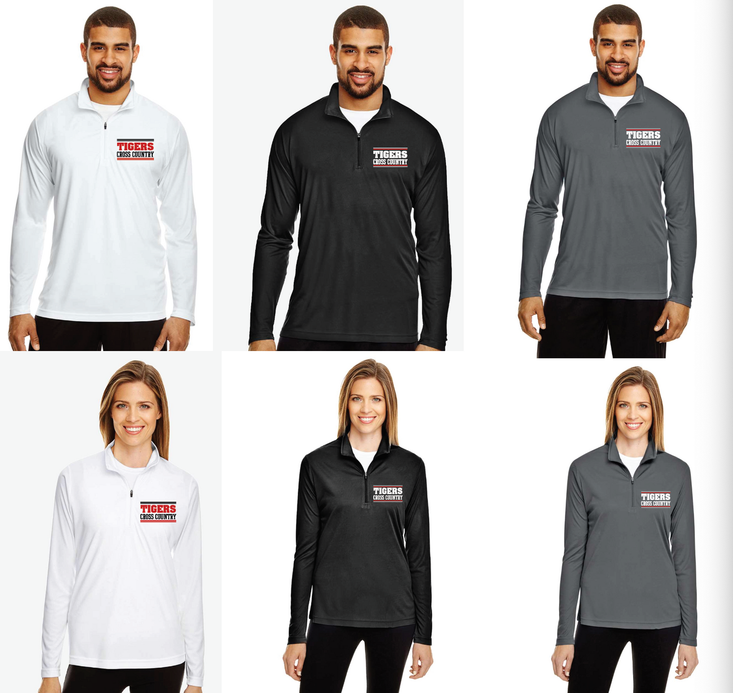 Team 365 - Zone Performance Quarter-Zip Pullover- Tigers Cross Country