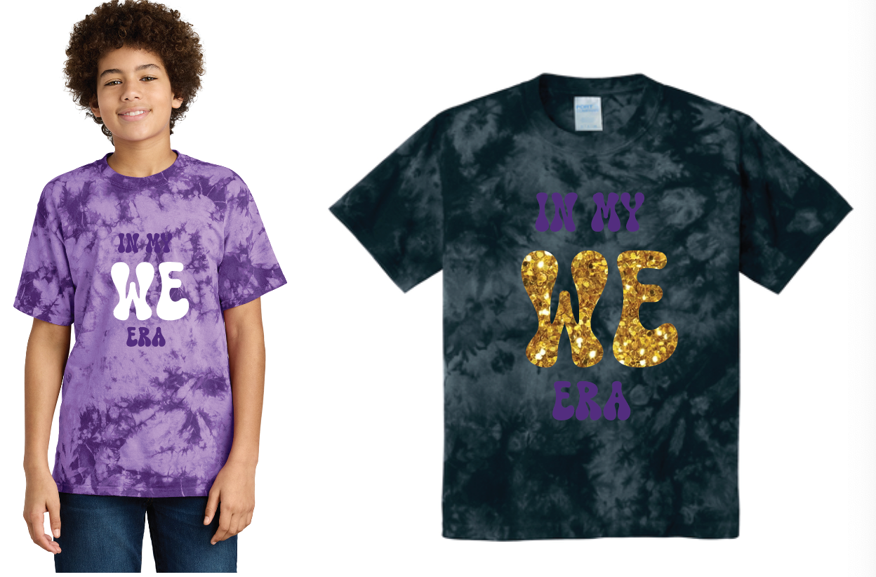 Port&Co.- In my WE era Crystal Tie Dye Tee (Matte or Glitter)