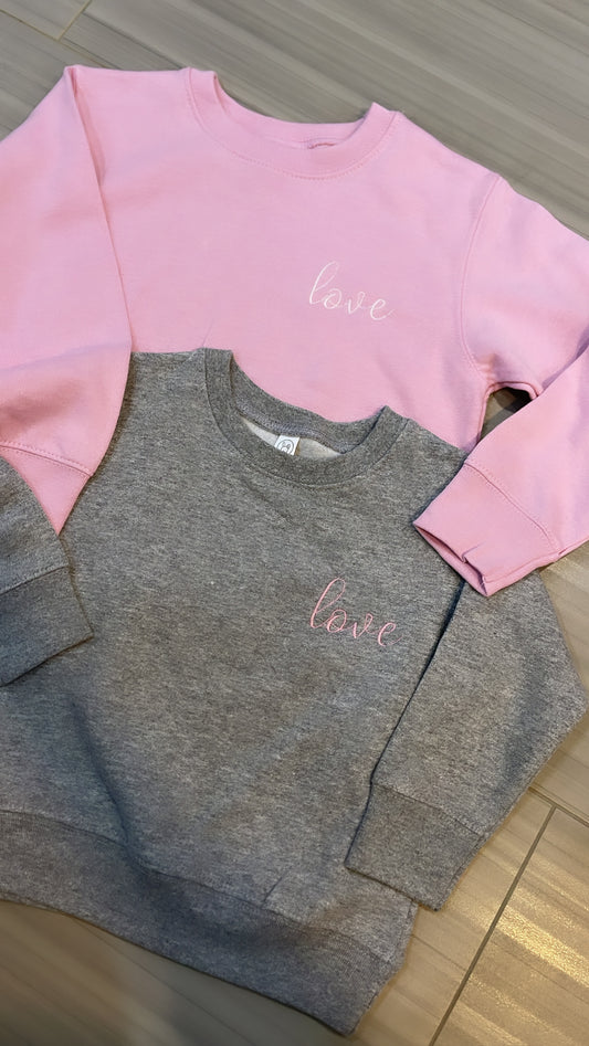 "Love" Crewneck Sweatshirt-Kids