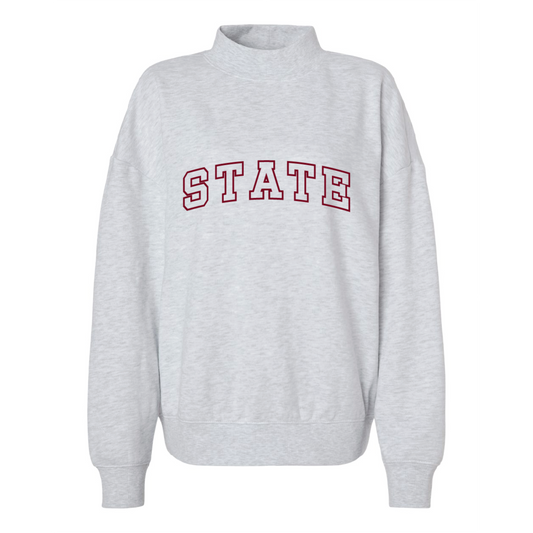 Independent Trading Co. Women's Midweight Mock Neck Sweatshirt- Embroidered Game Day