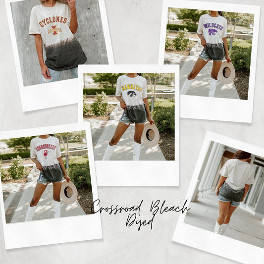 CROSSROADS BLEACH DYED SHORT SLEEVE TEE