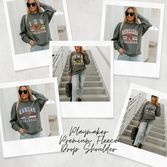 PLAYMAKER PREMIUM FLEECE DROP SHOULDER CREWNECK PULLOVER
