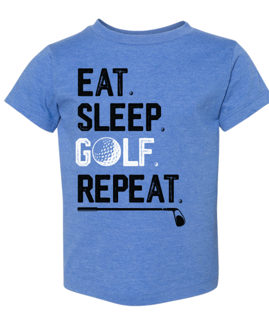 EAT SLEEP GOLF REPEAT- BLK/WHT