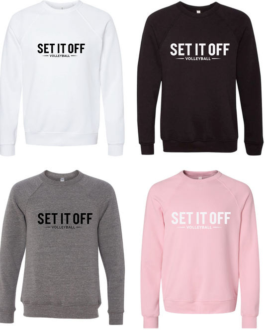 BELLA + CANVAS - Sponge Fleece Raglan Crewneck Sweatshirt- Set It Off