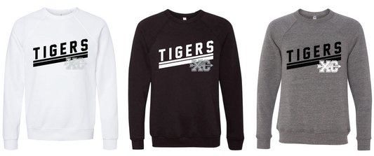 BELLA + CANVAS - Sponge Fleece Raglan Crewneck Sweatshirt- TIGERS XC