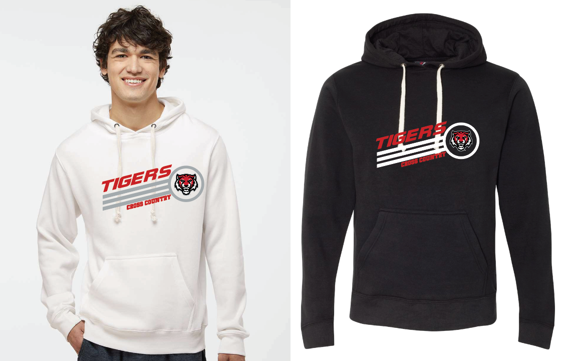 Triblend Fleece Hooded Sweatshirt- Tigers Cross Country Lines
