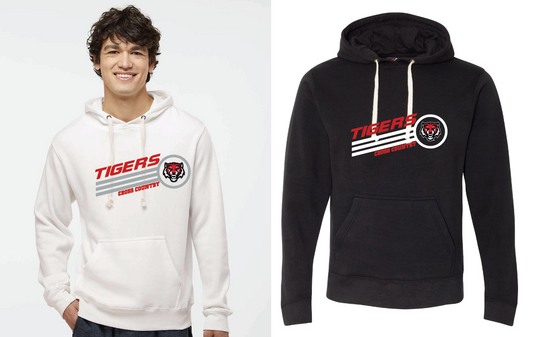 Triblend Fleece Hooded Sweatshirt- Tigers Cross Country Lines