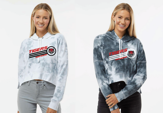 Women's Crop Hooded Sweatshirt - Tigers Cross Country Lines