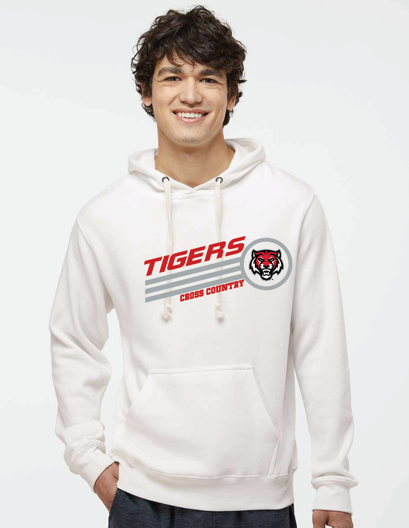 Triblend Fleece Hooded Sweatshirt- Tigers Cross Country Lines