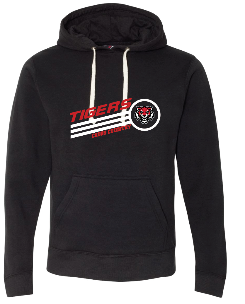 Triblend Fleece Hooded Sweatshirt- Tigers Cross Country Lines