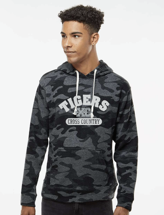Triblend Fleece Hooded Sweatshirt- Tigers Cross Country Arch