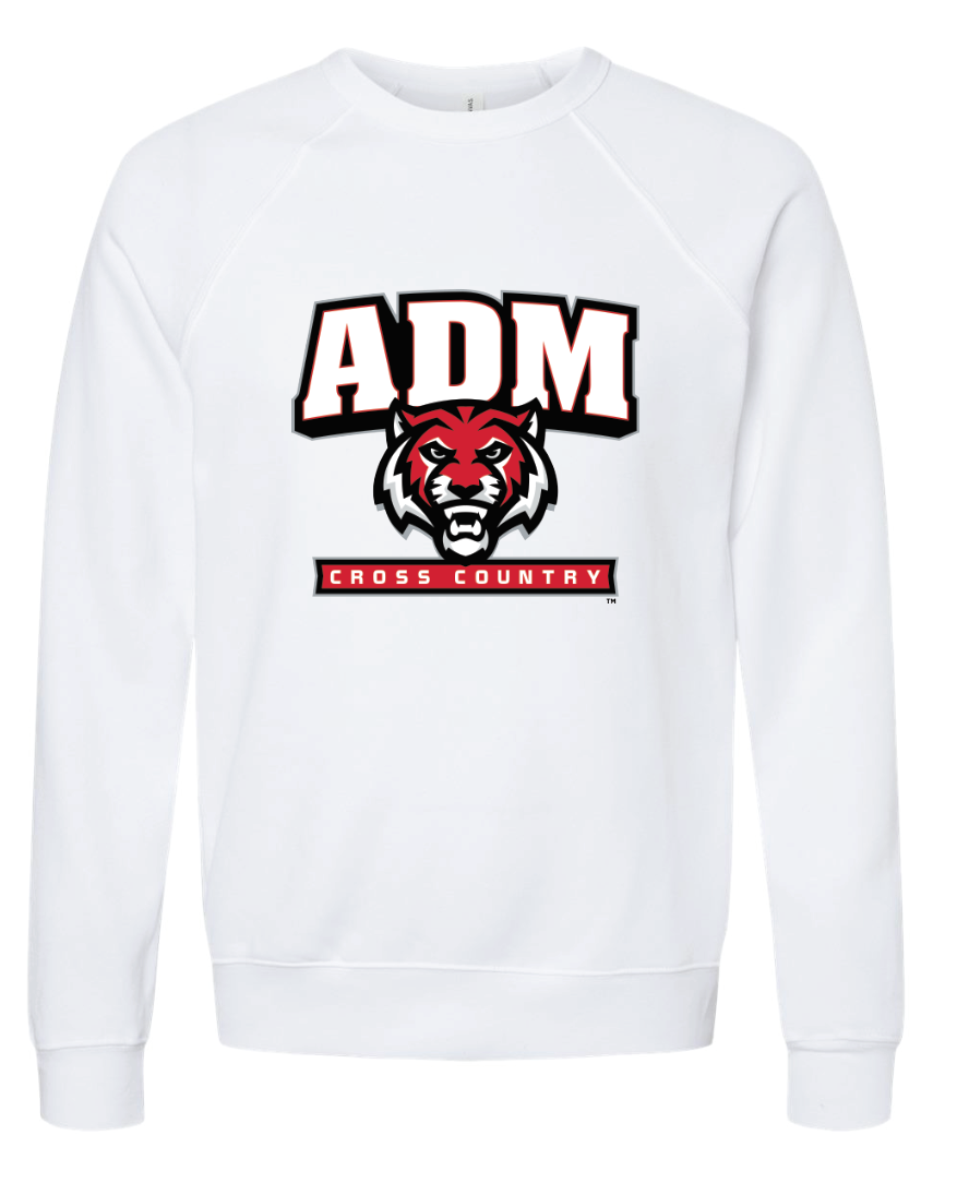 BELLA + CANVAS - Sponge Fleece Raglan Crewneck Sweatshirt- ADM Cross Country