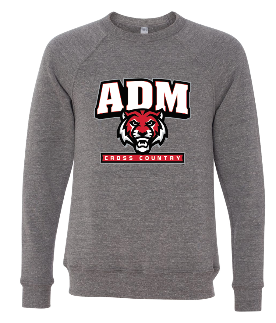 BELLA + CANVAS - Sponge Fleece Raglan Crewneck Sweatshirt- ADM Cross Country