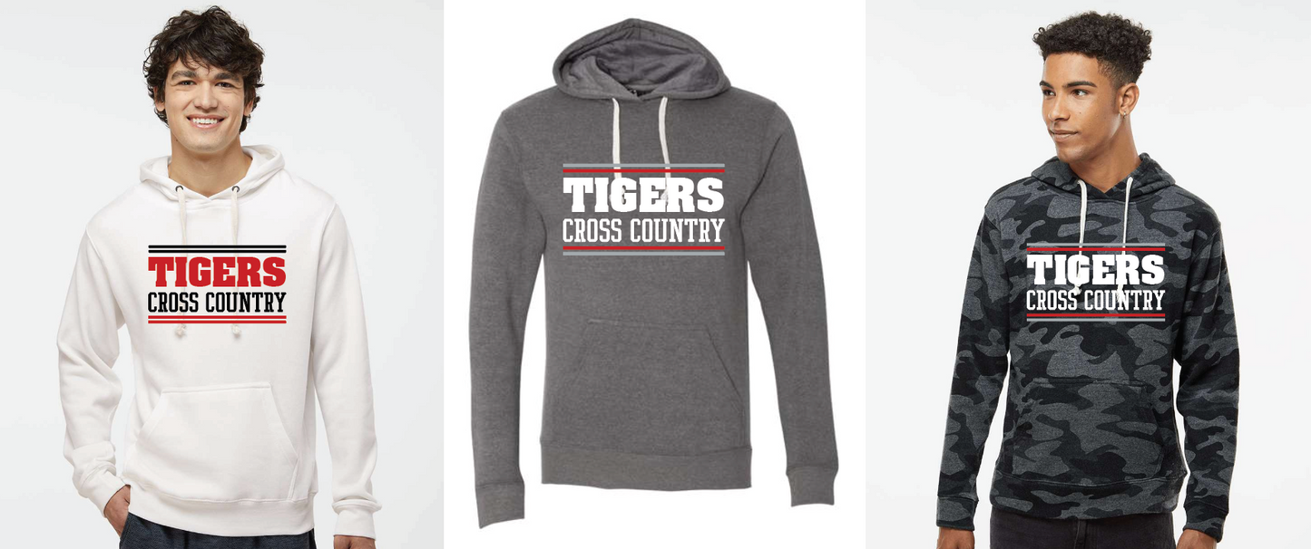 Triblend Fleece Hooded Sweatshirt- Tigers Cross Country