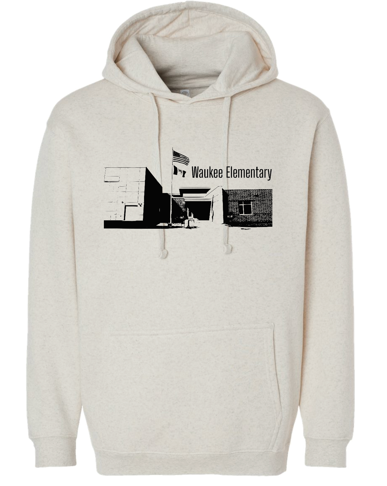 LAT Fleece Hoodie Sweatshirt - Waukee Elementary Building