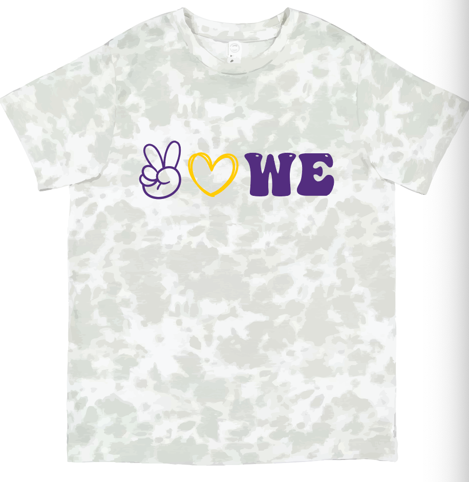 LAT Fine Jersey Tee- Peace Love WE  Tee (Matte or Glitter)