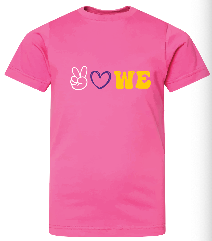 LAT Fine Jersey Tee- Peace Love WE  Tee (Matte or Glitter)