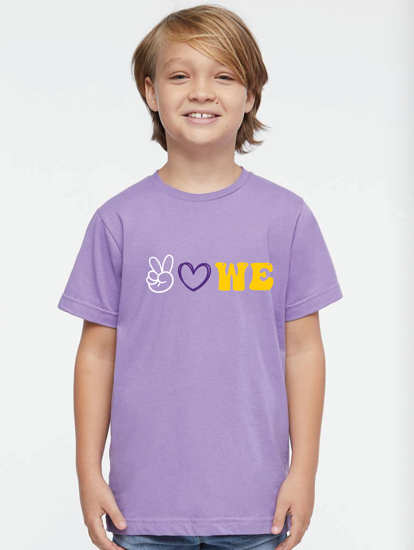LAT Fine Jersey Tee- Peace Love WE  Tee (Matte or Glitter)