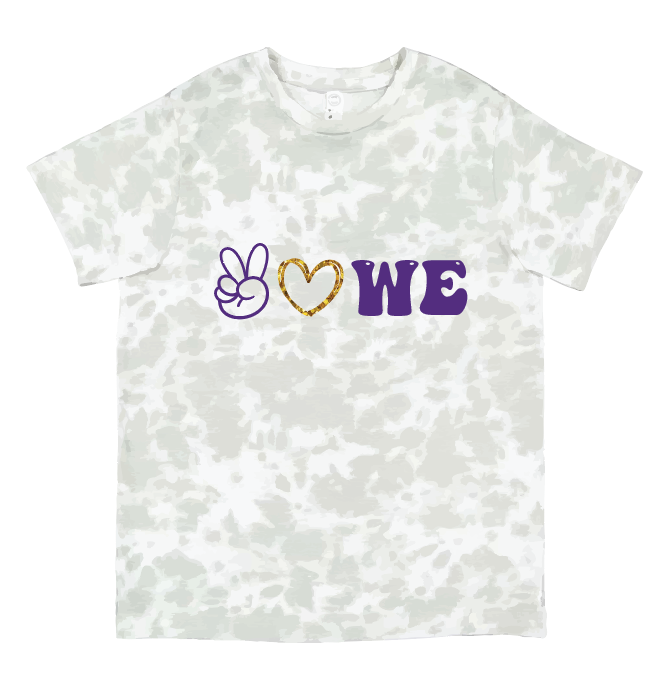 LAT Fine Jersey Tee- Peace Love WE  Tee (Matte or Glitter)