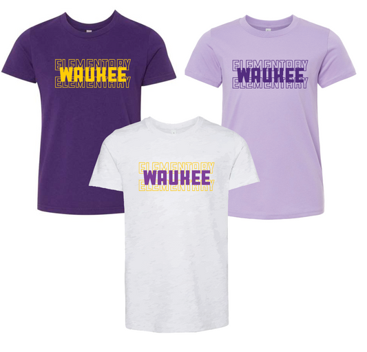 BELLA + CANVAS - Jersey Tee- Waukee Elementary Stacked (Matte or Glitter)
