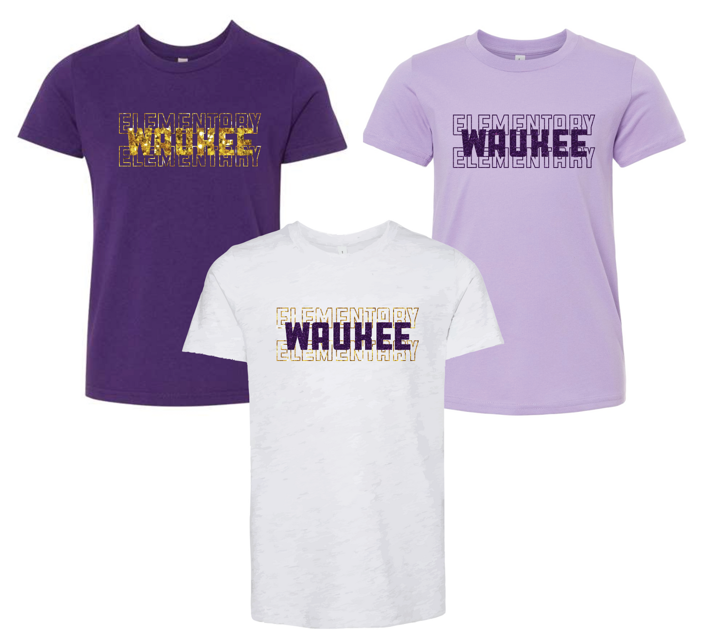 BELLA + CANVAS - Jersey Tee- Waukee Elementary Stacked (Matte or Glitter)
