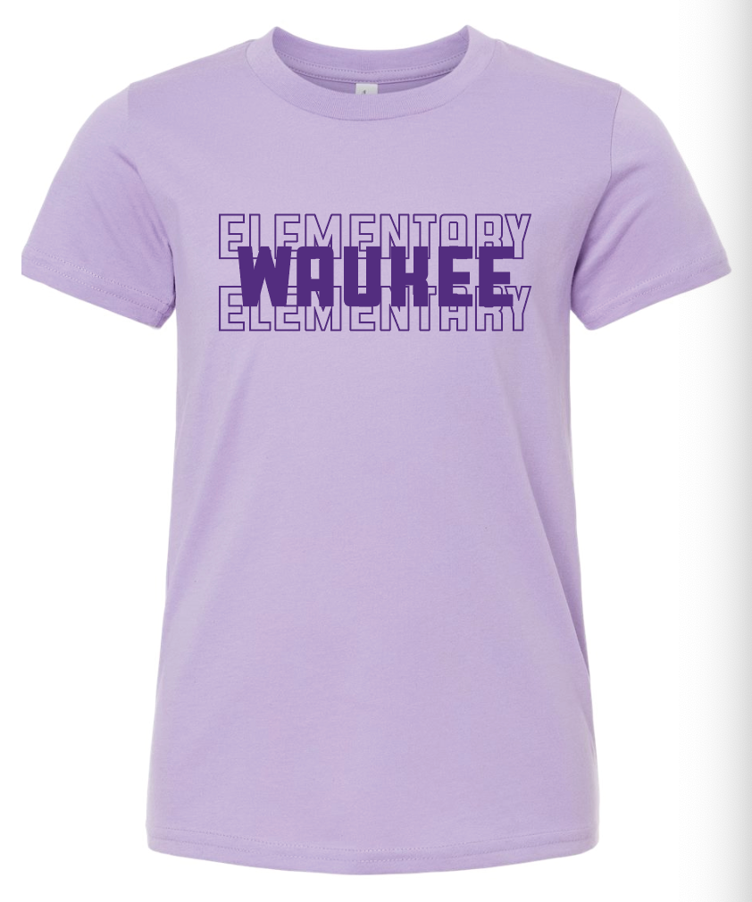 BELLA + CANVAS - Jersey Tee- Waukee Elementary Stacked (Matte or Glitter)