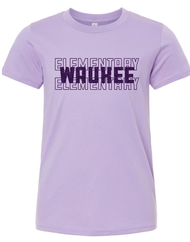 BELLA + CANVAS - Jersey Tee- Waukee Elementary Stacked (Matte or Glitter)