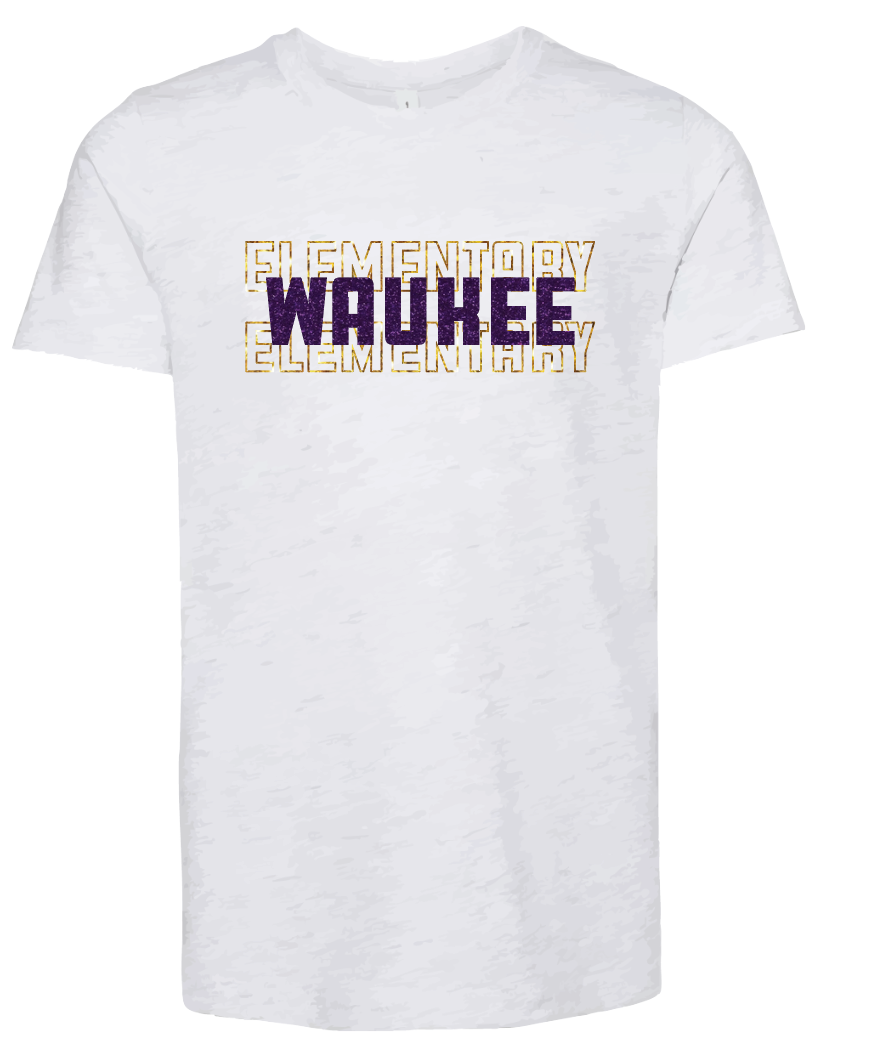 BELLA + CANVAS - Jersey Tee- Waukee Elementary Stacked (Matte or Glitter)