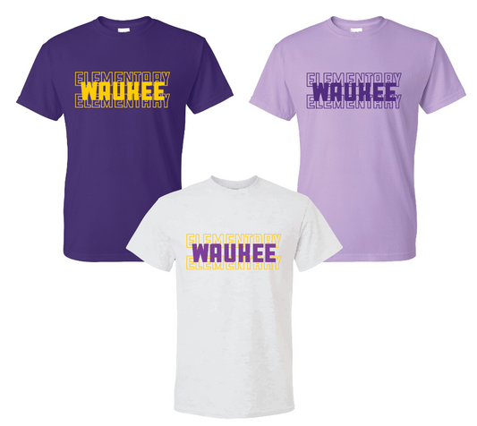 Gildan Unisex DryBlend T Shirt- Waukee Elementary Stacked (Matte or Glitter)