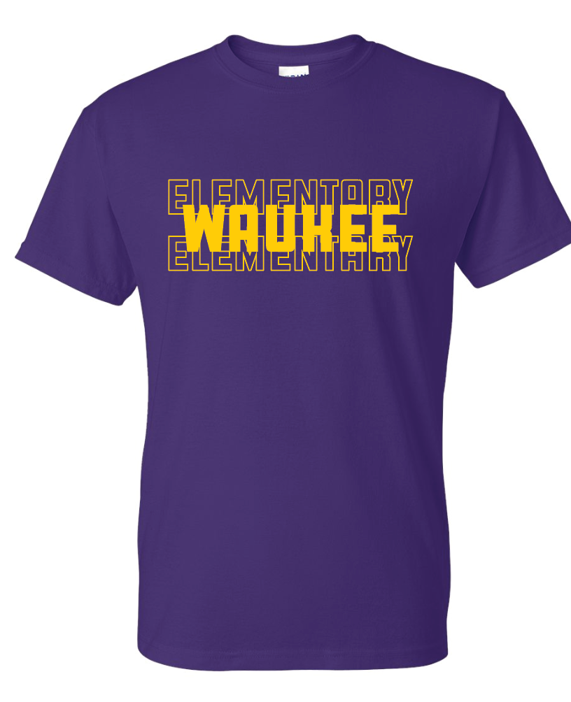 Gildan Unisex DryBlend T Shirt- Waukee Elementary Stacked (Matte or Glitter)