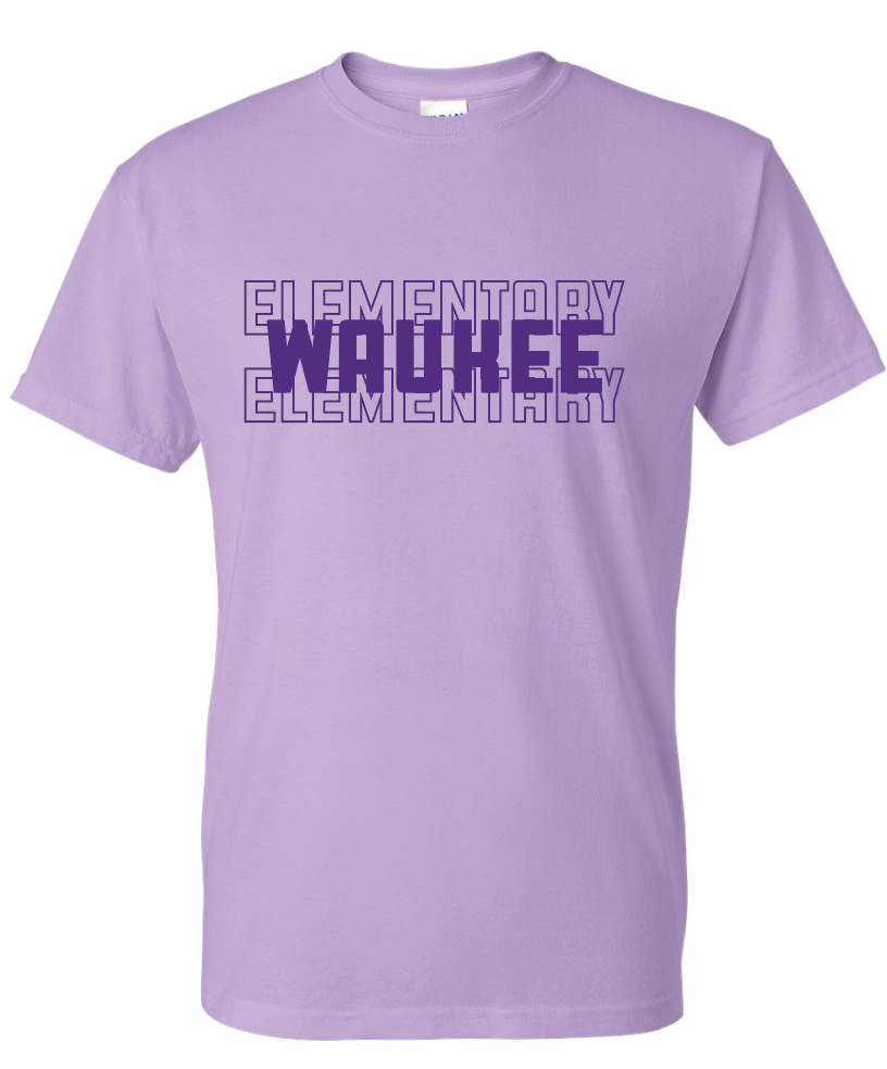 Gildan Unisex DryBlend T Shirt- Waukee Elementary Stacked (Matte or Glitter)