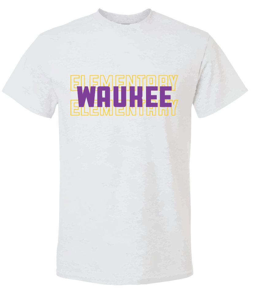 Gildan Unisex DryBlend T Shirt- Waukee Elementary Stacked (Matte or Glitter)