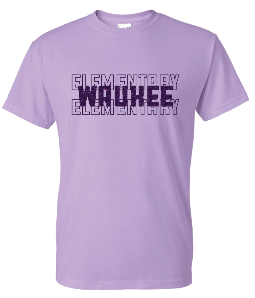 Gildan Unisex DryBlend T Shirt- Waukee Elementary Stacked (Matte or Glitter)