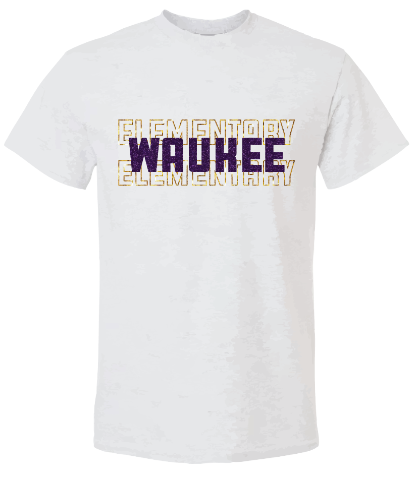 Gildan Unisex DryBlend T Shirt- Waukee Elementary Stacked (Matte or Glitter)