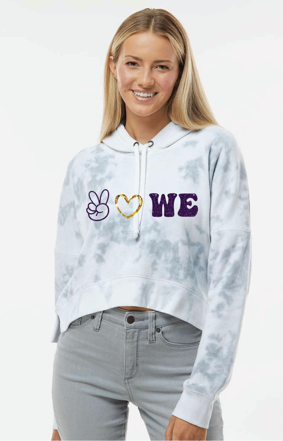 J. America- Peace Love WE Grey Tie Dye(Matte or Glitter)