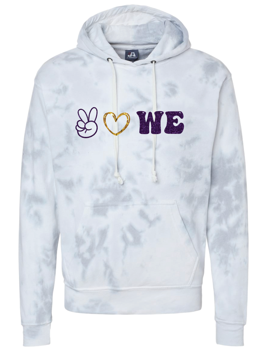 J. America- Peace Love WE Grey Tie Dye(Matte or Glitter)
