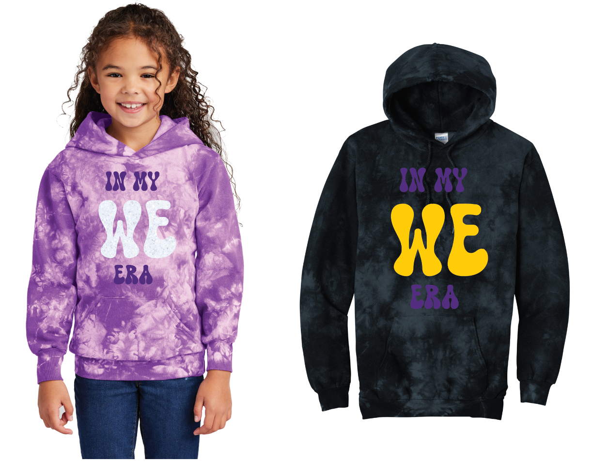 Port&Co.- In my WE era Crystal Tie Dye Hoodie (Matte or Glitter)