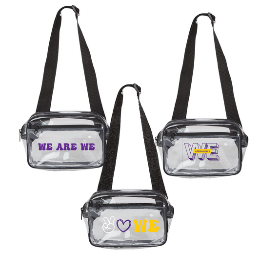 Clear Stadium 2-Pocket Fanny Pack/Crossbody Bag- WE
