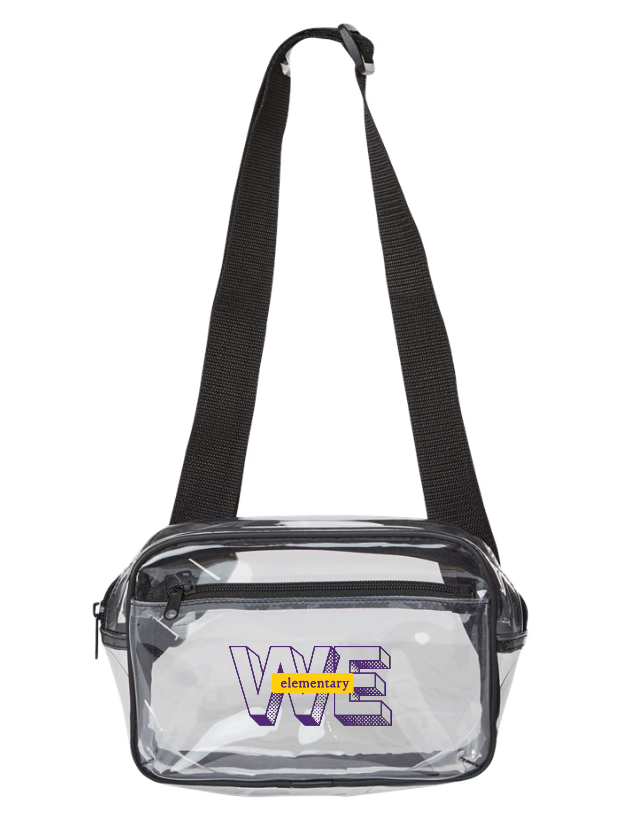 Clear Stadium 2-Pocket Fanny Pack/Crossbody Bag- WE