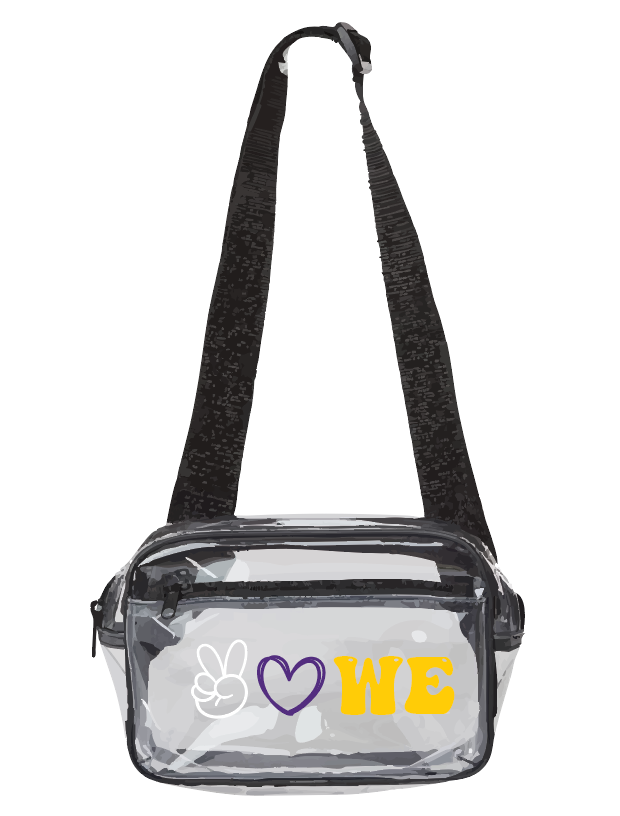 Clear Stadium 2-Pocket Fanny Pack/Crossbody Bag- WE